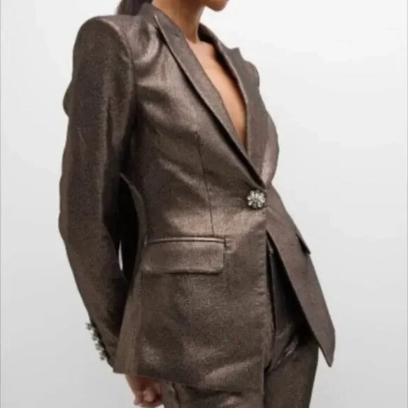 Ramy Brook Jackets & Blazers - Ramy Brook Wren Metallic Single-Breasted Blazer